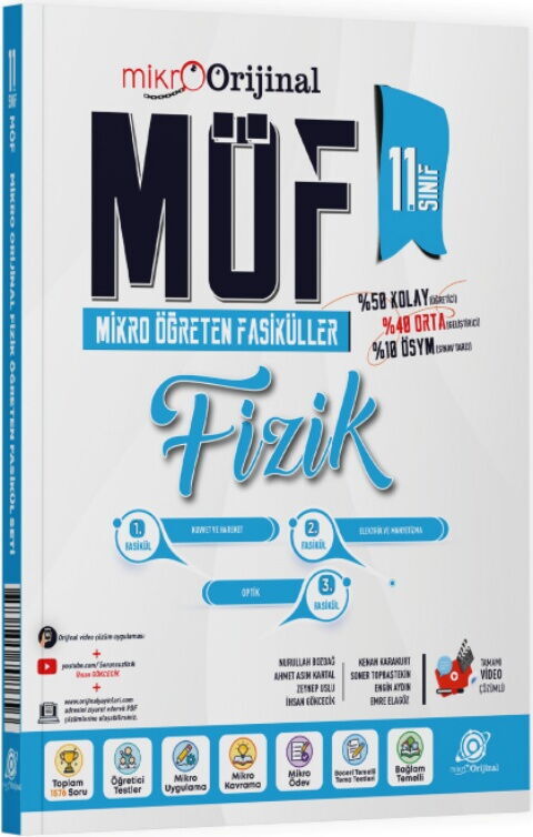 Orijinal Mikro 11. Sınıf Fizik MÖF Mikro Öğreten Fasikül Set