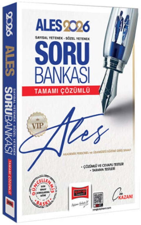 Yargı Yayınları 2026 ALES VIP Sayısal Sözel Yetenek Tamamı Çözümlü Soru Bankası