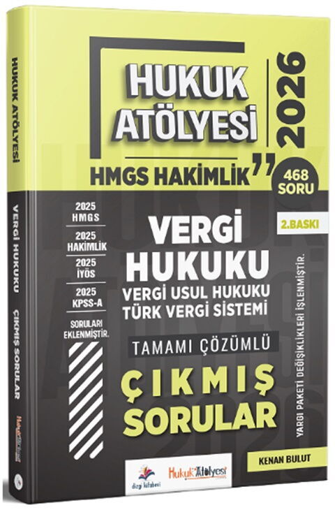 Dizgi Kitap 2026 Hukuk Atölyesi HMGS Hakimlik Vergi Vergi Usul Hukuku Türk Vergi Sistemi Çıkmış Sorular