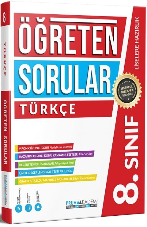 Pruva Akademi 8. Sınıf Türkçe Öğreten Soru Bankası