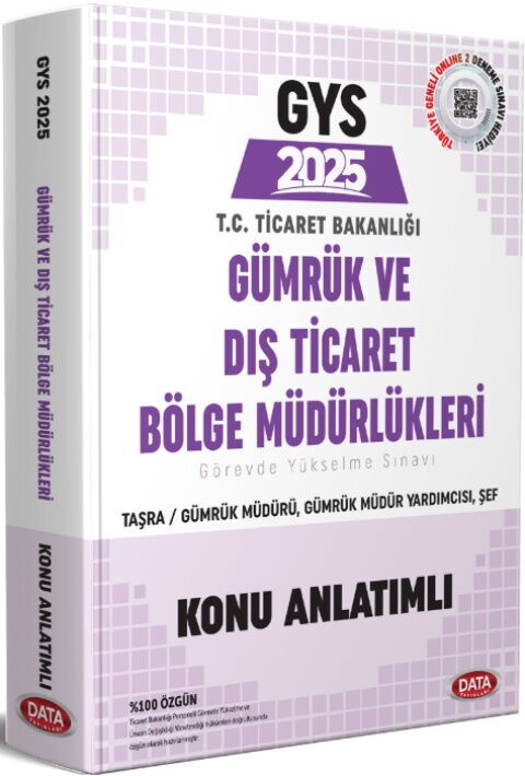 Data Yayınları 2025 GYS Gümrük ve Dış Ticaret Bölge Müdürlükleri Taşra Müdür Müdür Yardımcısı Şef Konu Anlatımlı