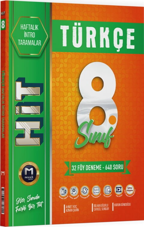 Mozaik Yayınları 8. Sınıf Türkçe HİT 32 Deneme,Kitapİşler - İşler