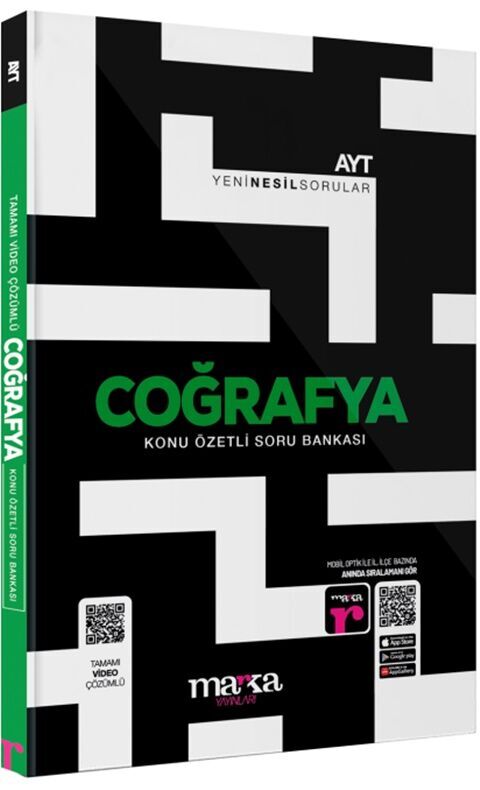Marka Yayınları AYT Coğrafya Konu Özetli Yeni Nesil Soru Bankası Tamamı Video Çözümlü