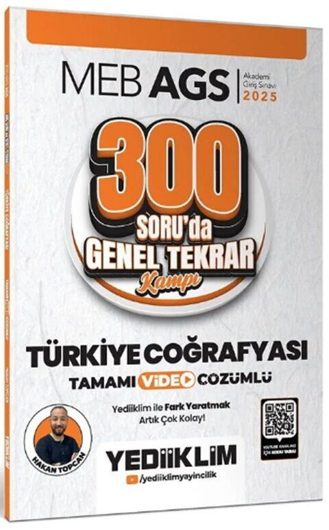Yediiklim  2025 MEB AGS Türkiye Coğrafyası 300 Soruda Genel Tekrar Kampı Çözümlü