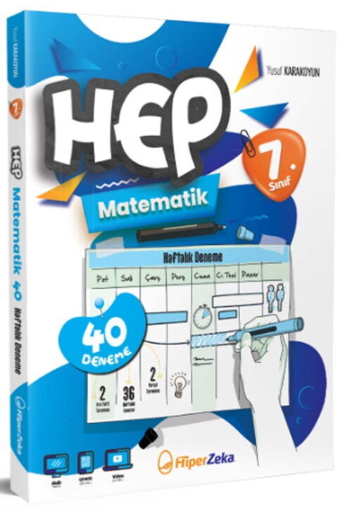 Hiper Zeka Yayınları 7. Sınıf Hep Matematik 40 Haftalık Deneme