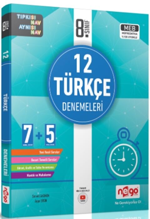 Nego Yayınları 8. Sınıf Türkçe 12 Denemeleri