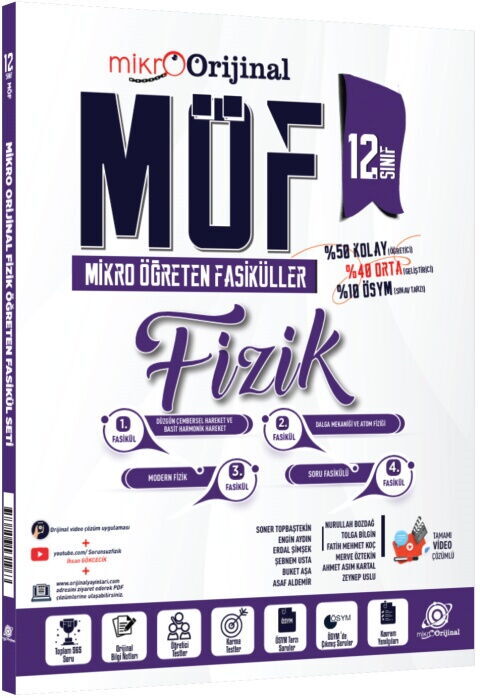 Orijinal Mikro 12. Sınıf Fizik MÖF Mikro Öğreten 4 lü Fasikül Seti