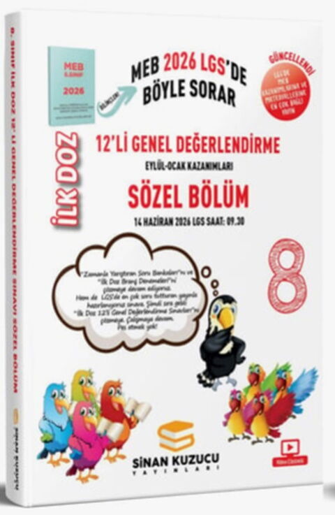 Sinan Kuzucu 2026 8. Sınıf İlk Doz Sözel Bölüm 12 li Değerlendirme Sınavı