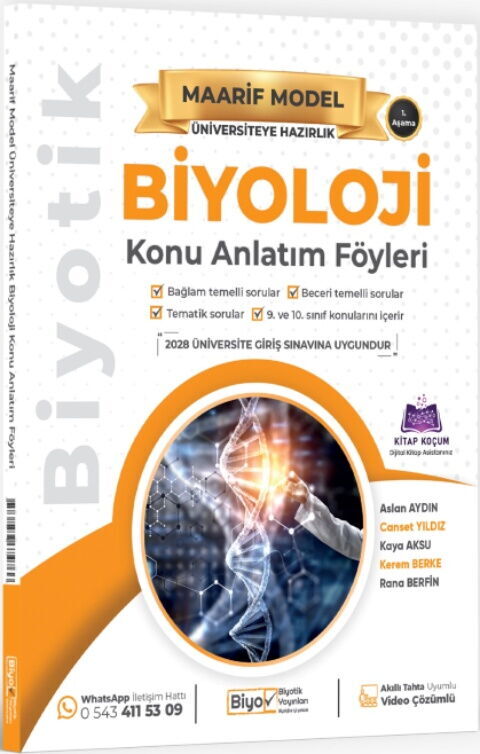 Biyotik Yayınları Üniversiteye Hazırlık Biyoloji Maarif Model Konu Anlatım Föyleri