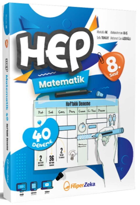Hiper Zeka Yayınları 8. Sınıf Hep Matematik 40 Haftalık Deneme