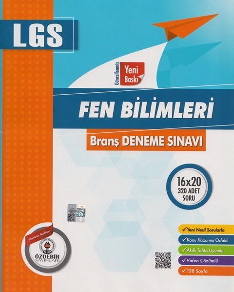 Özdebir Yayınları 8. Sınıf LGS Fen Bilimleri 16 x 20 Branş Deneme Sınavı