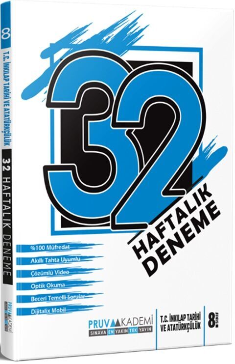 Pruva Akademi 8. Sınıf T.C. İnkılap Tarihi ve Atatürkçülük 32 Haftalık Deneme