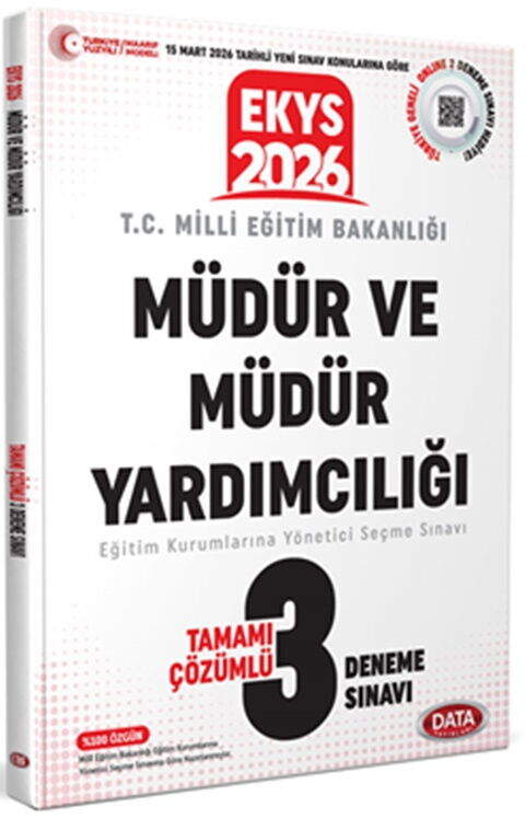Data Yayınları 2026 MEB EKYS Müdür ve Müdür Yardımcılığı Tamamı Çözümlü 3 Deneme Sınavı