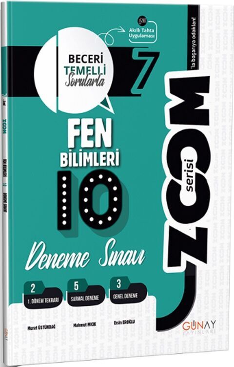 Günay Yayınları 7. Sınıf Fen Bilimleri Zoom 10 Deneme