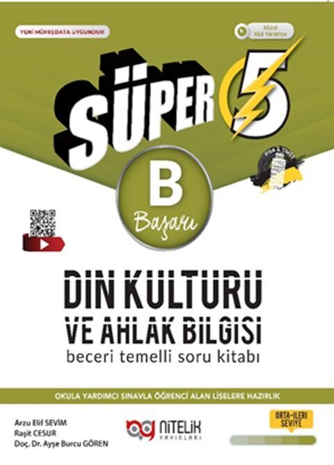 Nitelik Yayınları 5. Sınıf Din Kültürü ve Ahlak Bilgisi Süper B Beceri Temelli Soru Kitabı