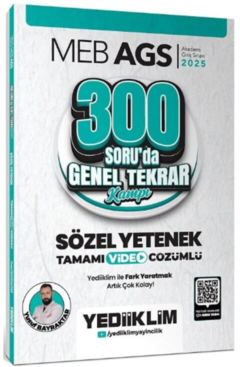 Yediiklim  2025 MEB AGS Sözel Yetenek 300 Soruda Genel Tekrar Kampı Çözümlü