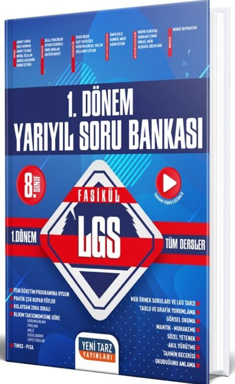 Yeni Tarz Yayınları 8. Sınıf LGS 1. Dönem Yarıyıl Soru Bankası