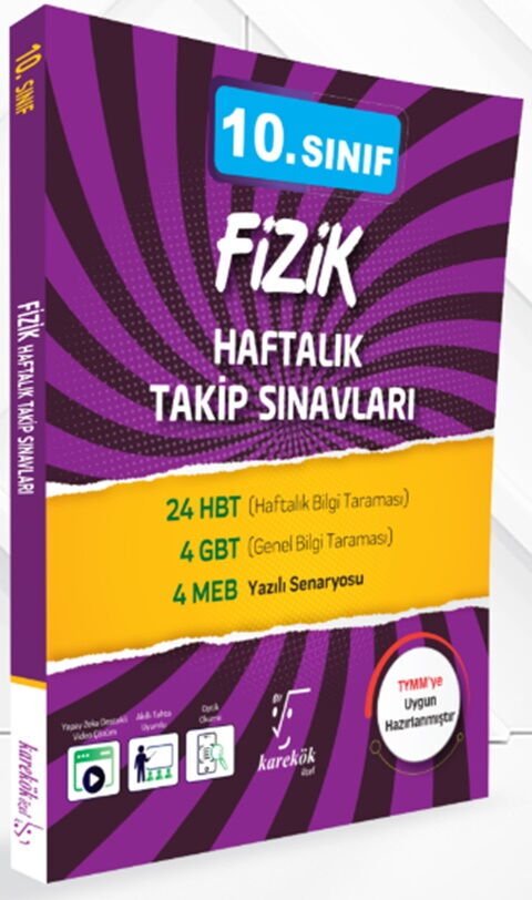 Karekök Yayınları 10. Sınıf Fizik Haftalık Takip Sınavları
