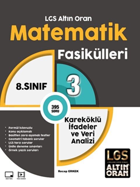 Palme Yayınları 8. Sınıf LGS Altın Oran Matematik Fasikülleri 3 Kareköklü İfadeler ve Veri Analizi