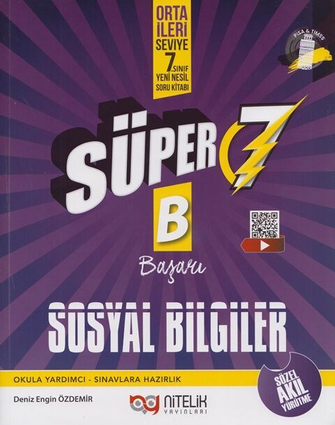 Nitelik Yayınları 7. Sınıf Sosyal Bilgiler Süper B Yeni Nesil Soru Bankası