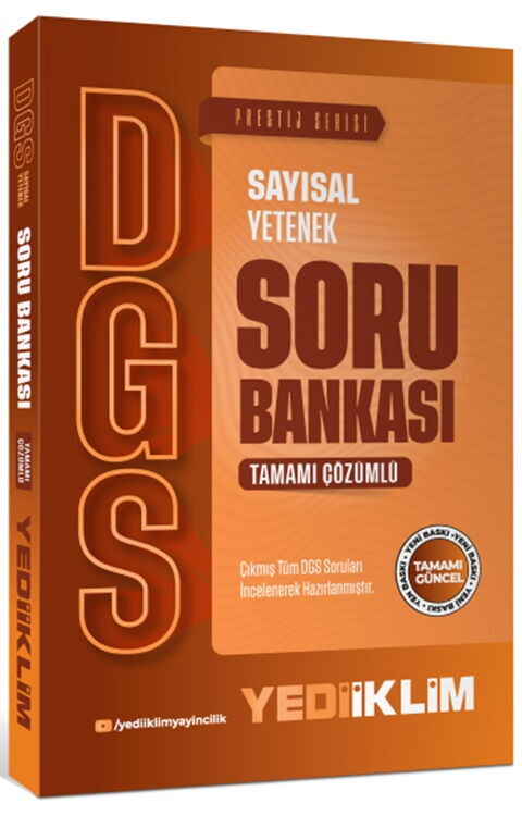 Yediiklim Yayınları 2027 DGS Prestij Serisi Sayısal Yetenek Tamamı Çözümlü Soru Bankası