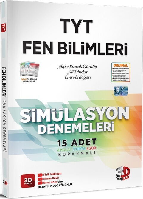3D Yayınları TYT Fen Bilimleri Simülasyon 15 Deneme