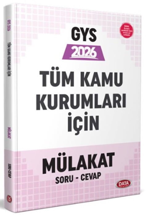 Data Yayınları 2026 GYS Tüm Kamu Kurumları için Mülakat Soru Cevap