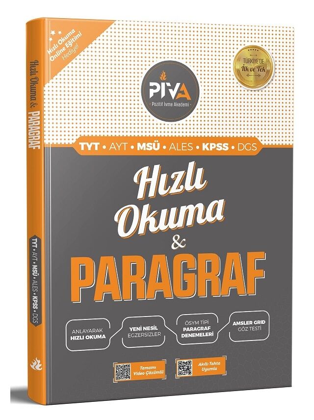 Piva Yayınları TYT AYT Paragraf Hızlı Okuma