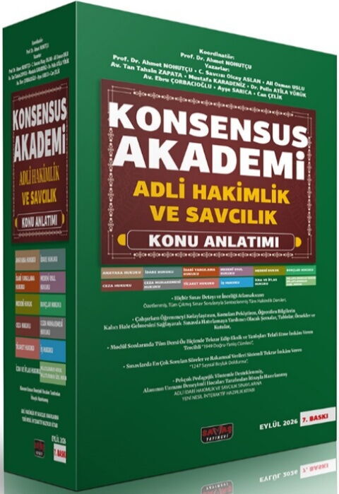 Savaş Yayınları KONSENSUS Akademi Adli Hakim ve Savcılık Sınavı Konu Anlatımı