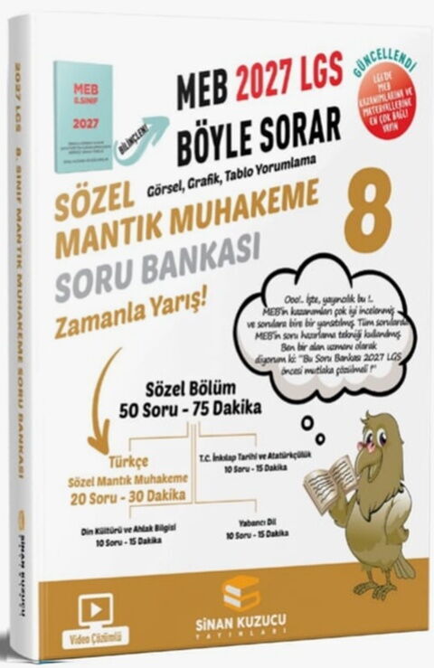 Sinan Kuzucu 2027 8. Sınıf Sözel Mantık Muhakeme Soru Bankası
