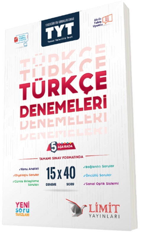 Limit Yayınları TYT Türkçe 15 X 40 5 Aşamada Yeni Soru Tarzları ile Denemeleri