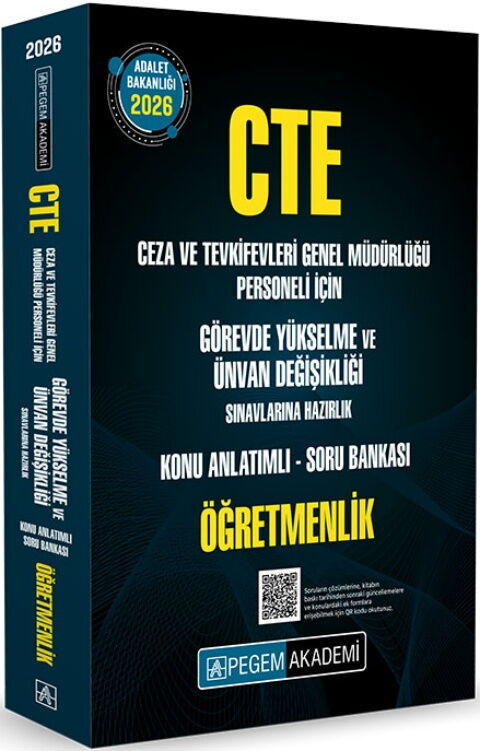 Pegem Yayınları 2026 GYS CTE Adalet Bakanlığı Ceza ve Tevkifevleri Genel Müdürlüğü Öğretmenlik Konu Anlatımlı Soru Bankası