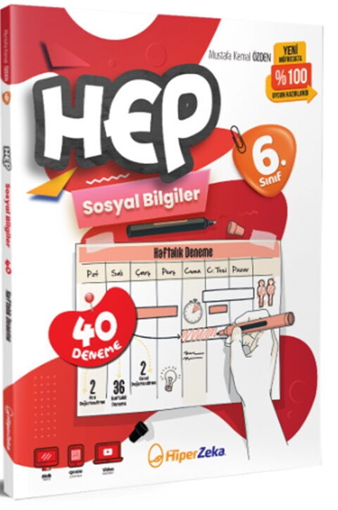 Hiper Zeka Yayınları 6. Sınıf Hep Sosyal Bilgiler 40 Haftalık Deneme