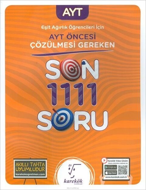Karekök Yayınları AYT Öncesi Çözülmesi Gereken Eşit Ağırlık Son 1111 Soru