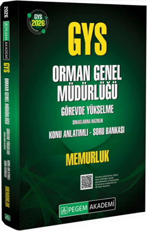 Pegem Yayınları 2026 GYS Orman Genel Müdürlüğü Hazırlık Memurluk Konu Anlatımlı Soru Bankası