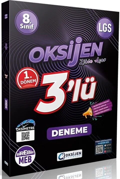 Oksijen Yayınları 8. Sınıf LGS 1.dönem 3 lü Deneme