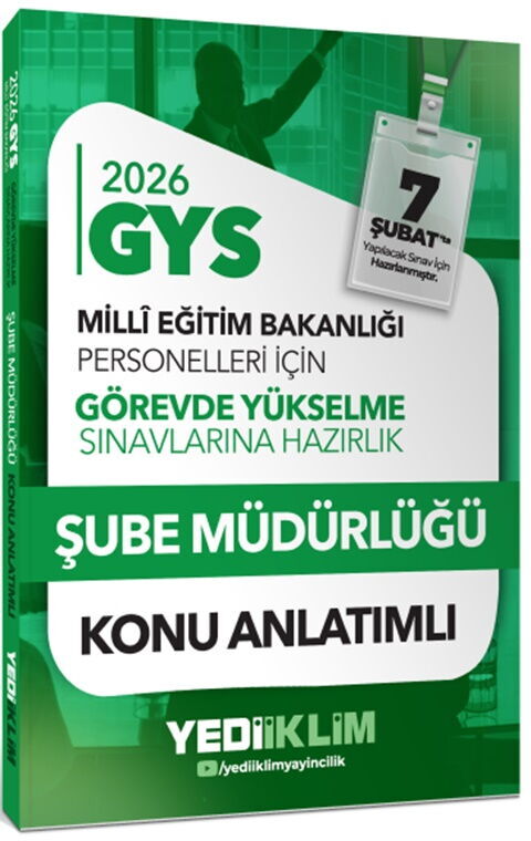 Yediiklim Yayınları 2026 MEB GYS Şube Müdürlüğü Konu Anlatımı