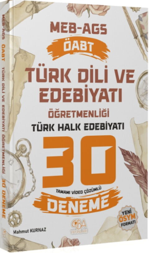 CBA Yayınları ÖABT MEB AGS Türk Dili ve Edebiyatı Öğretmenliği Türk Halk Edebiyatı 30 Deneme