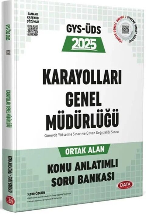 Data Yayınları 2025 GYS ÜDS Karayolları Genel Müdürlüğü Ortak Alan Konu Anlatımlı Soru Bankası