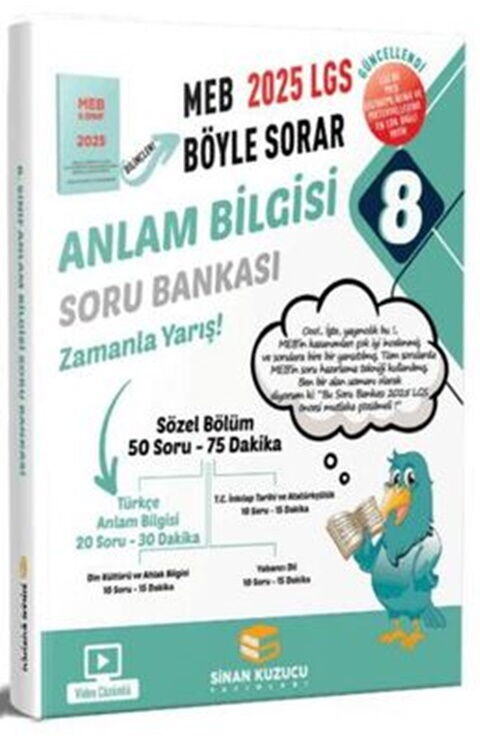 Sinan Kuzucu 2025 8. Sınıf LGS Anlam Bilgisi MEB Böyle Sorar Soru Bankası
