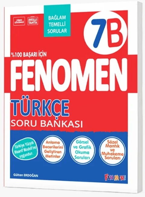 Fenomen Okul Yayınları 7. Sınıf Türkçe B Fenomen Soru Bankası