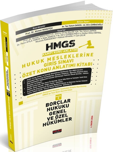 Savaş Yayınları 2026 HMGS Borçlar Hukuku Genel ve Özel Hükümler Özet Konu Anlatımı
