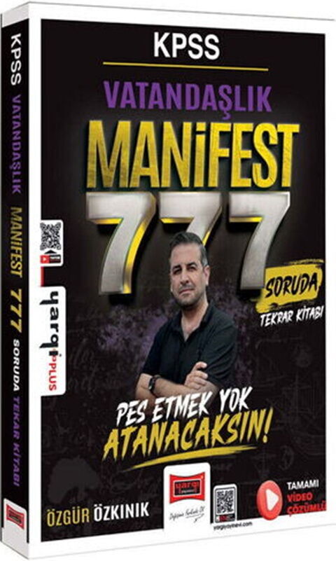 Yargı Yayınları KPSS Vatandaşlık Manifest Serisi 777 Soruda Tamamı Video Çözümlü Tekrar Kitabı