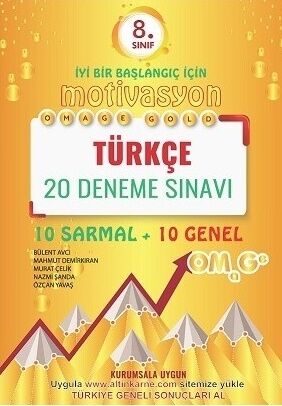 Omage Yayınları 8. Sınıf Türkçe Gold 20 Deneme