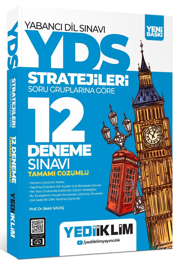 Yediiklim  YDS YÖKDİL Stratejileri Soru Gruplarına Göre Tamamı Çözümlü 12 Deneme