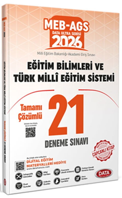 Data Yayınları 2026 MEB AGS Eğitim Bilimleri ve Türk Milli Eğitim Sistemi 21 Deneme