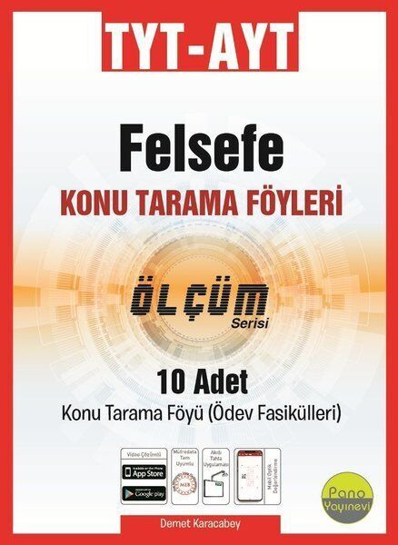 Pano Yayınları TYT AYT Felsefe Ölçüm Konu Tarama Föyleri