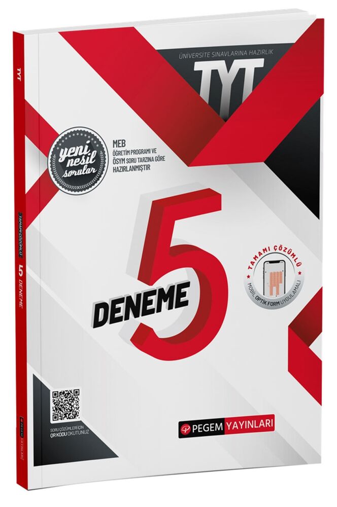 Pegem TYT Tamamı Çözümlü 5 Deneme Sınavı