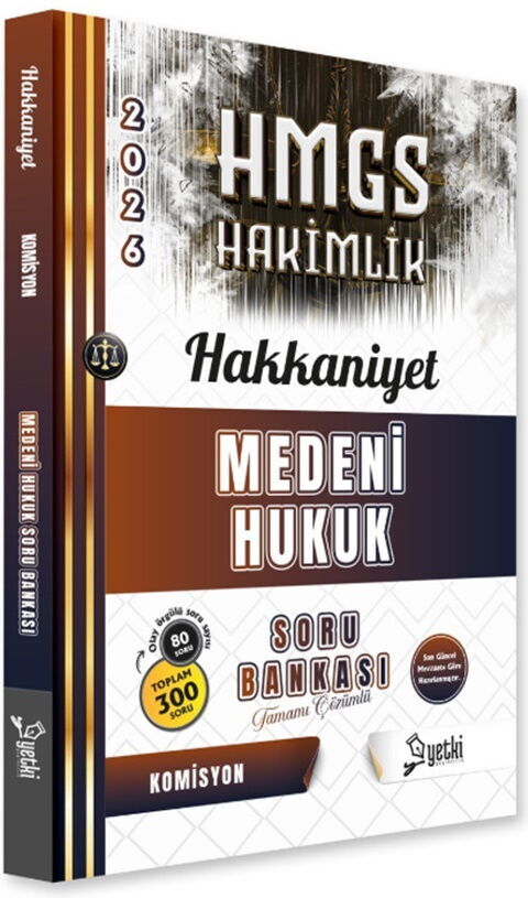 Yetki Yayınları 2026 HMGS Medeni Hukuk Hakkaniyet Soru Bankası