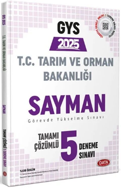 Data Yayınları 2025 GYS Tarım ve Orman Bakanlığı Sayman Tamamı Çözümlü 5 Deneme Sınavı